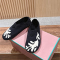 LP Floaty Embroidered Flats Loafer Black Suede 553988