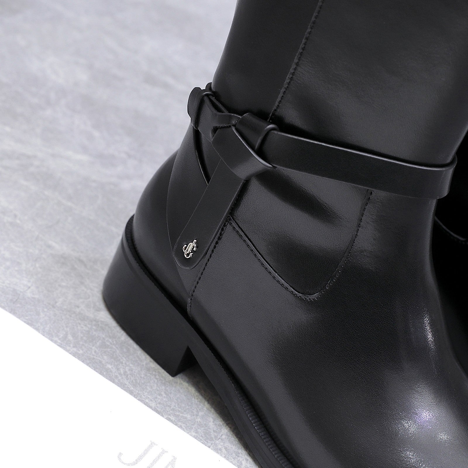 Jimmy Lawton Knee Boots Black Leather 547645