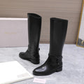 Jimmy Lawton Knee Boots Black Leather 547645