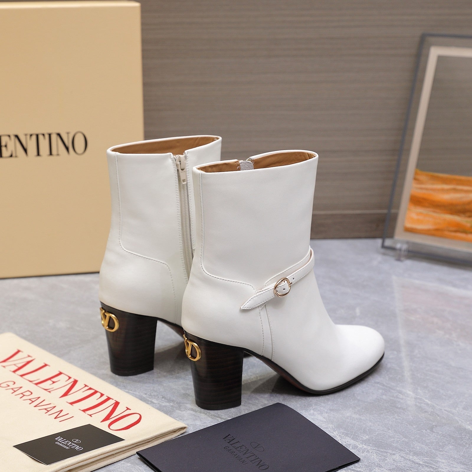 Valentino 2025 Heeled Boot White Cowhide 547596