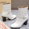 Valentino 2025 Heeled Boot White Cowhide 547596