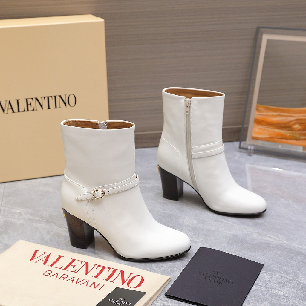 Valentino 2025 Heeled Boot White Cowhide 547596
