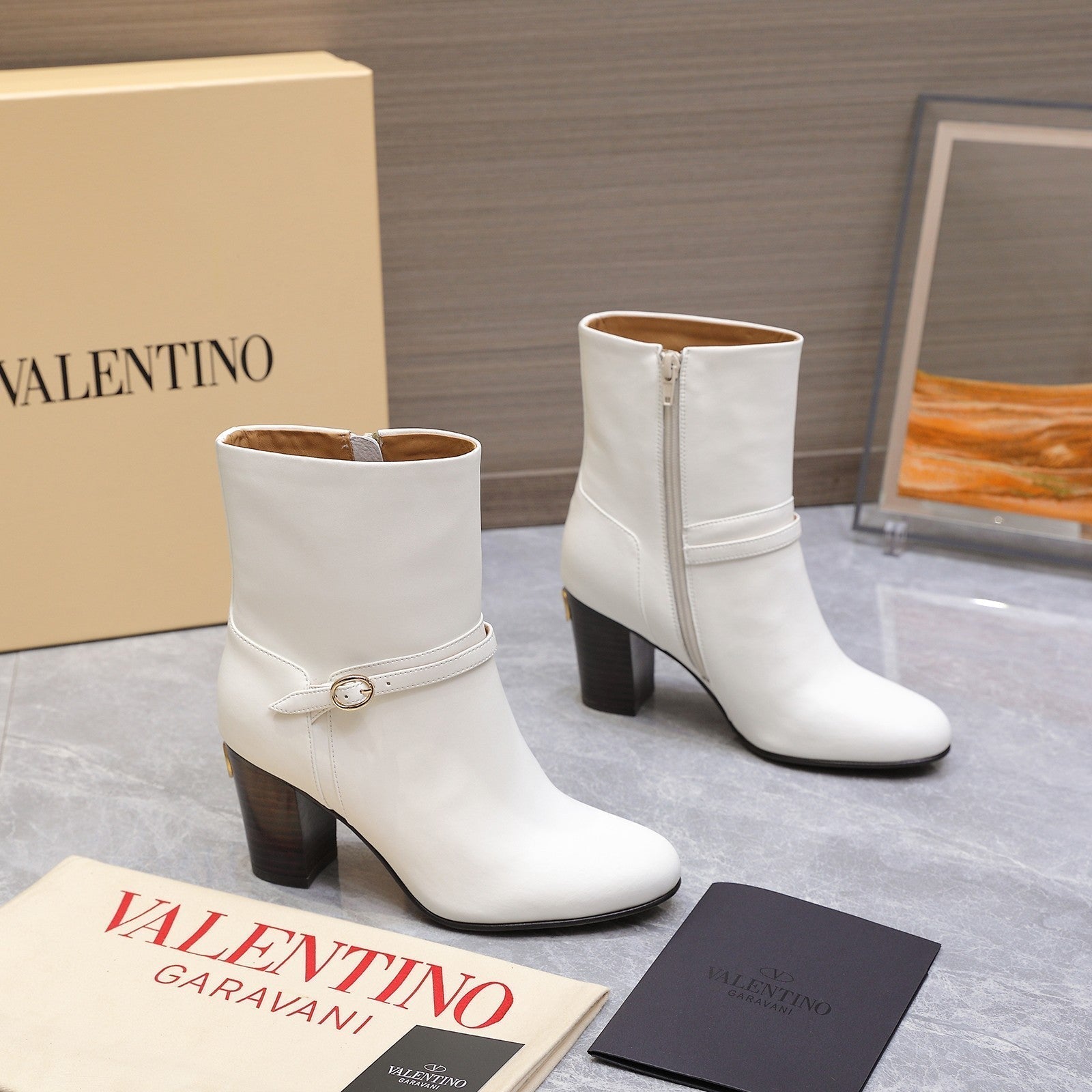 Valentino 2025 Heeled Boot White Cowhide 547596