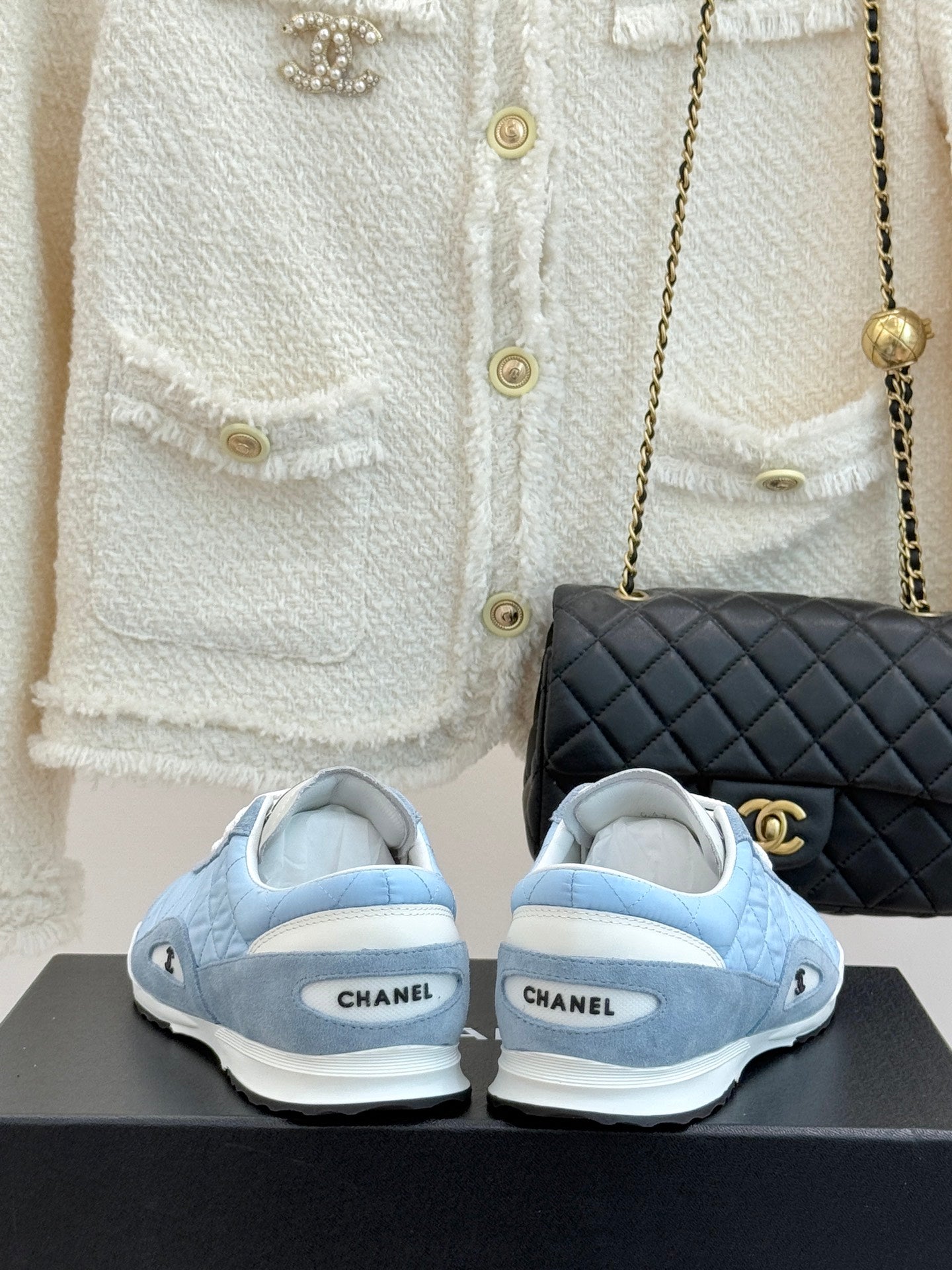 Cruise 2025/26 Trainers Powder Blue Suede Calfskin Fabric