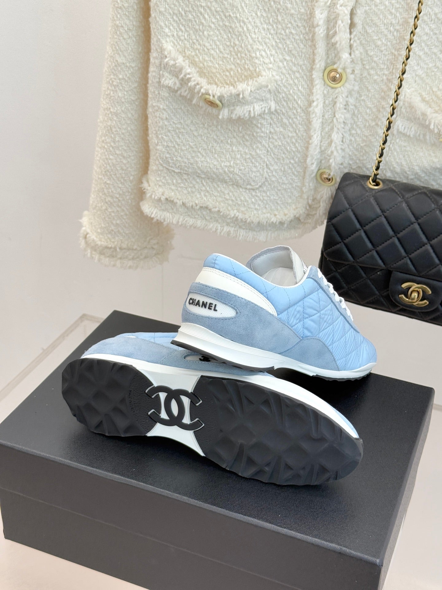 Cruise 2025/26 Trainers Powder Blue Suede Calfskin Fabric