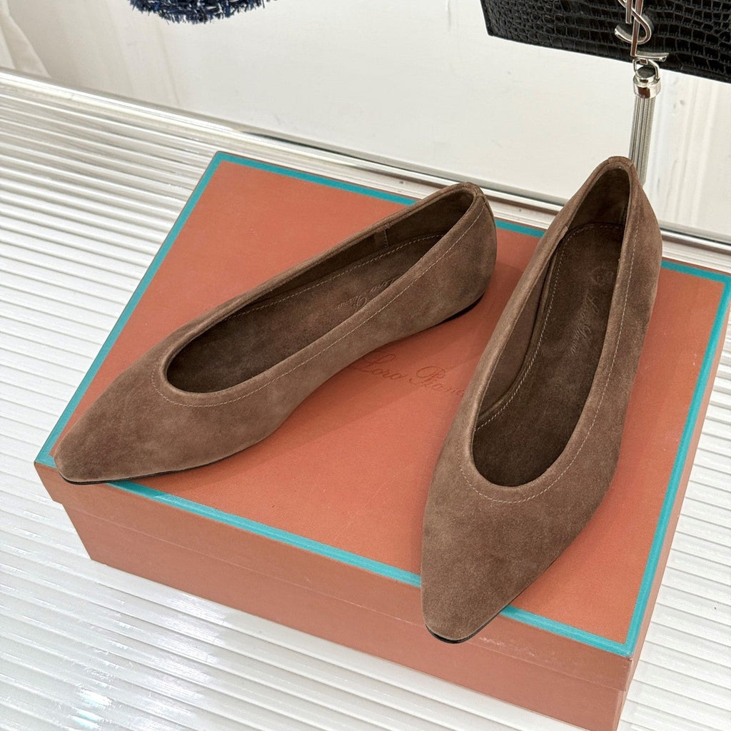 LP Primula Ballet Flat Coffee Brown Suede 570690