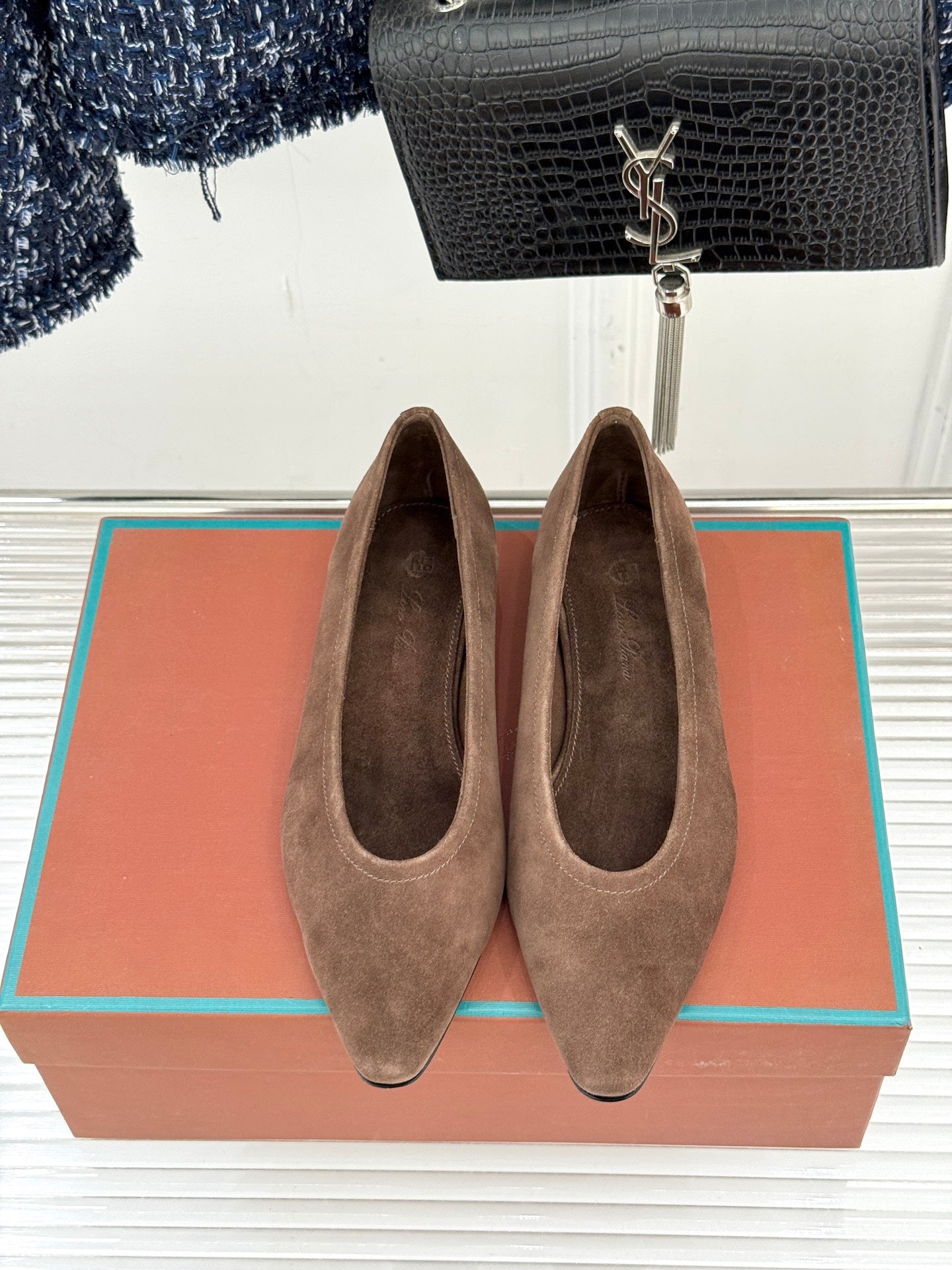 LP Primula Ballet Flat Coffee Brown Suede 570690