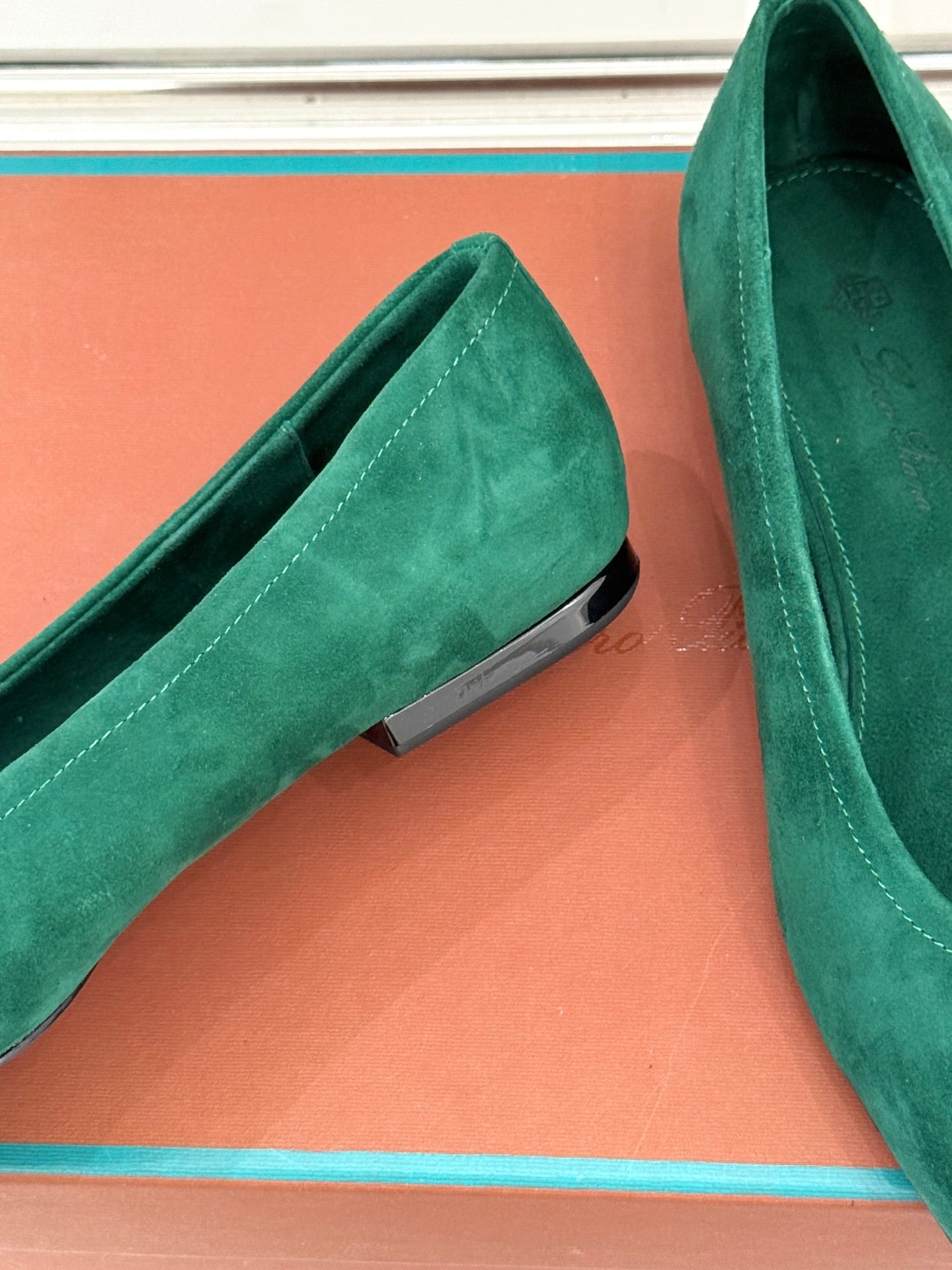 LP Primula Ballet Flat Teal Green Suede 570691