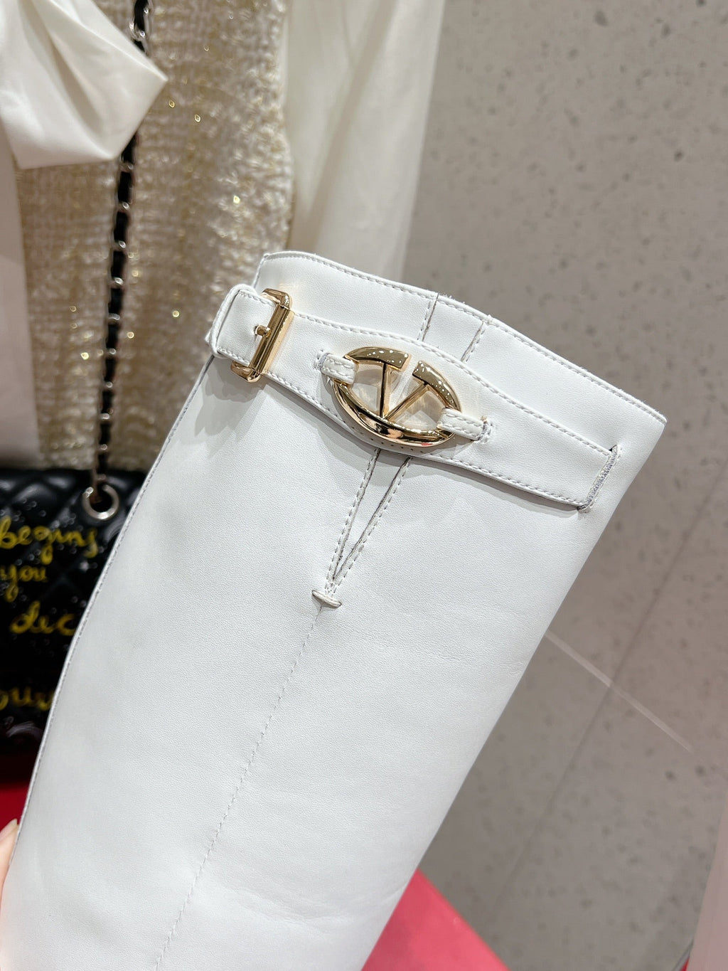 Valentino 2025 Garavani VLogo Boot White Calfskin 554160