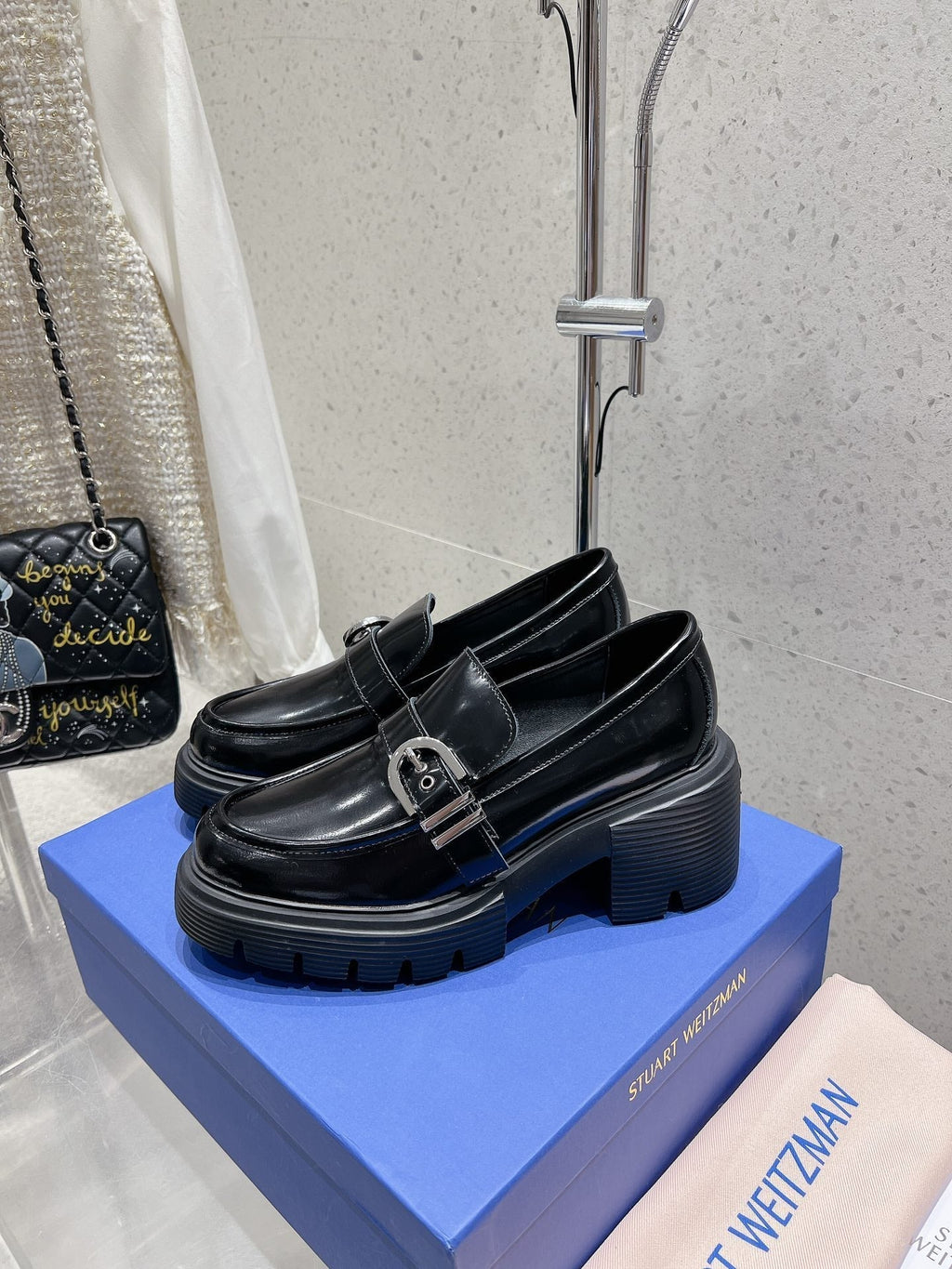 SW Soho Loafers With Buckle Black Patent Leather 554366