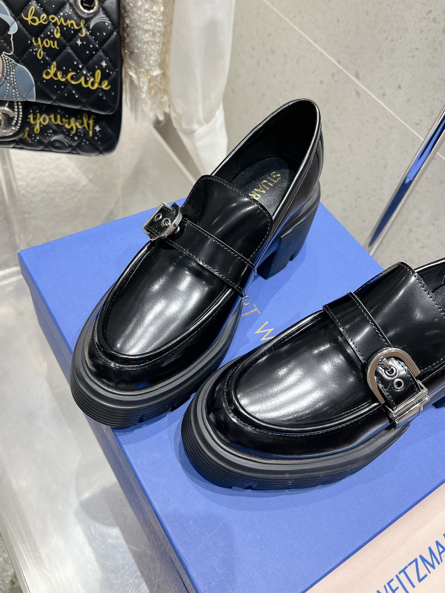 SW Soho Loafers With Buckle Black Patent Leather 554366