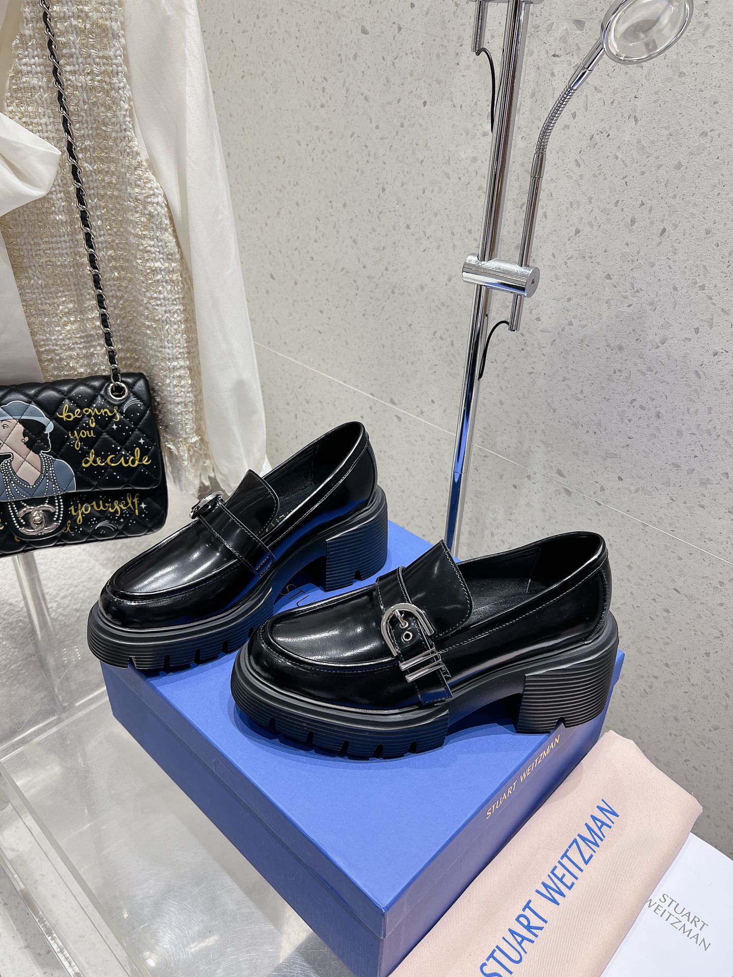 SW Soho Loafers With Buckle Black Patent Leather 554366