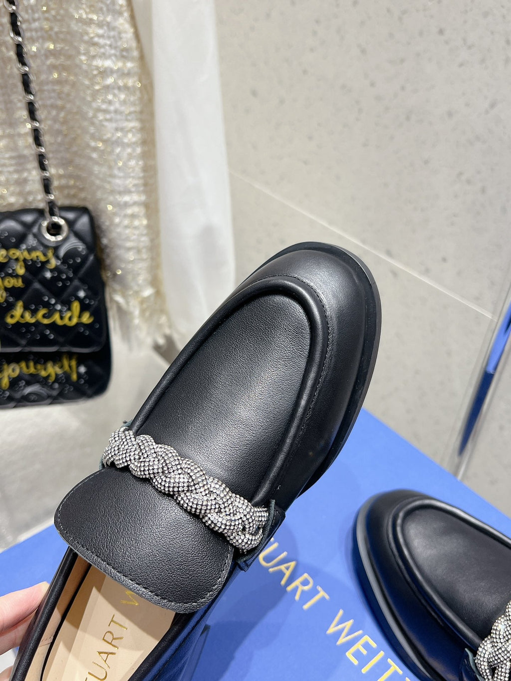 SW Palmer Highshine Loafer With Crystal Black Leather 554369