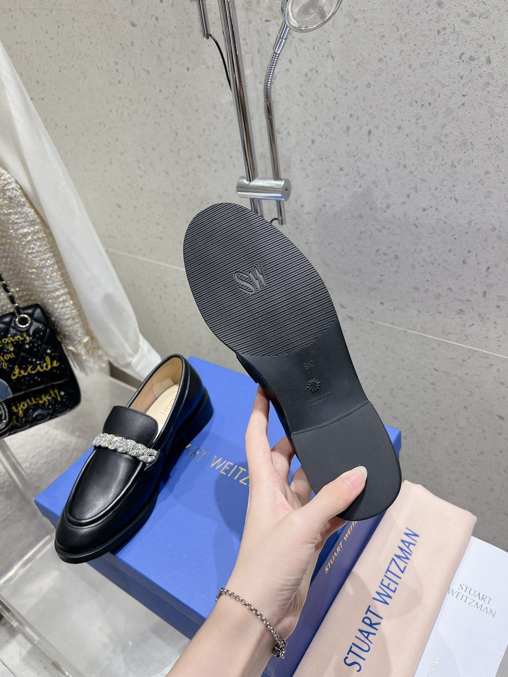 SW Palmer Highshine Loafer With Crystal Black Leather 554369