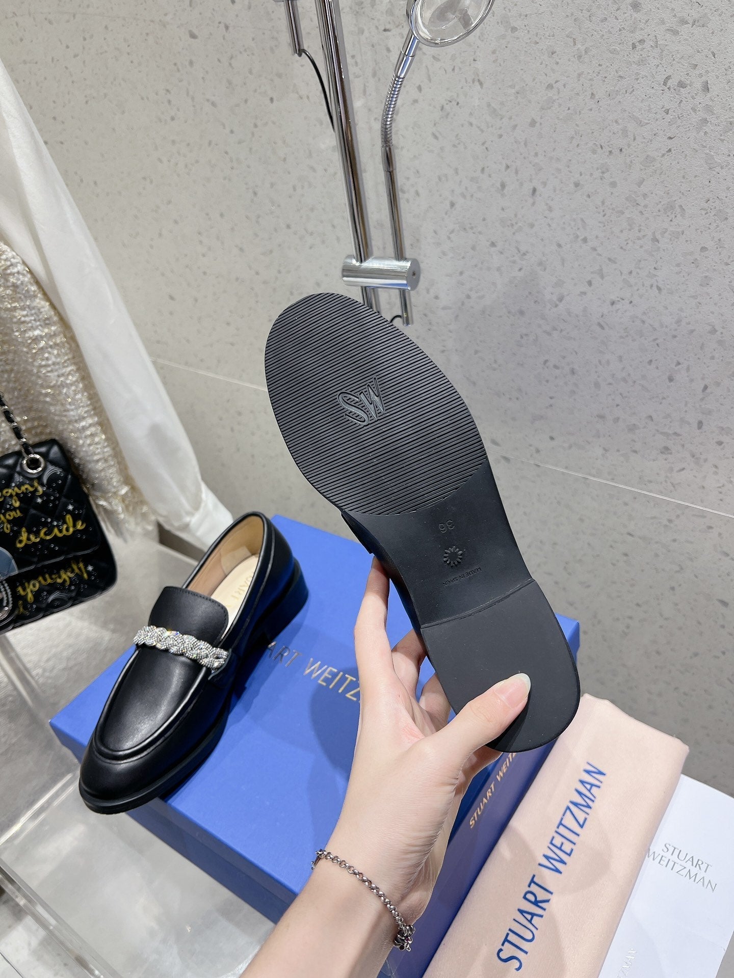 SW Palmer Highshine Loafer With Crystal Black Leather 554369