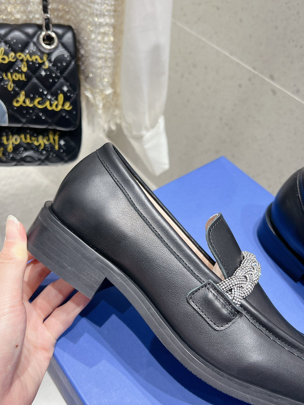 SW Palmer Highshine Loafer With Crystal Black Leather 554369