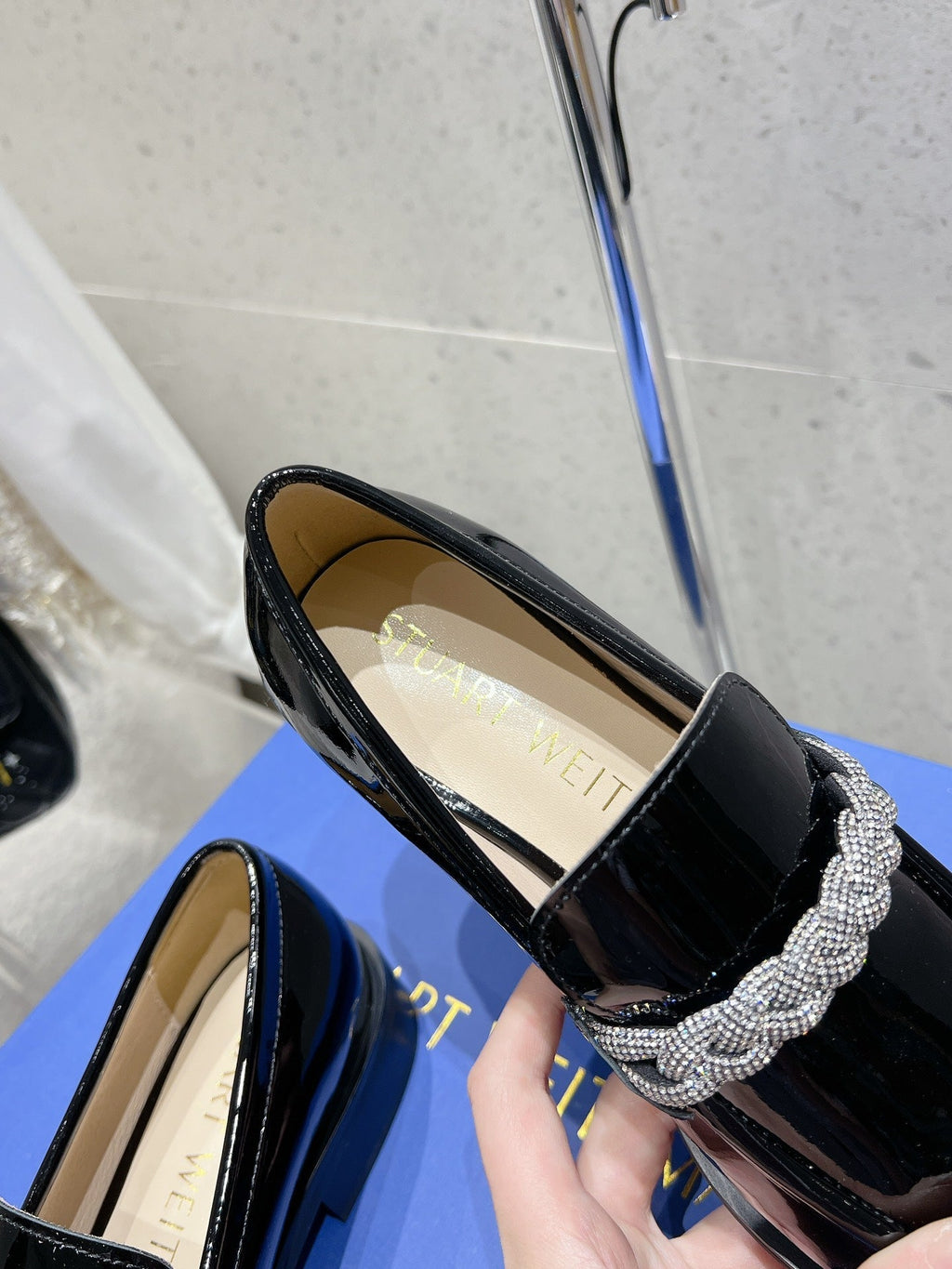 SW Palmer Highshine Loafer With Crystal Black Patent Leather 554370