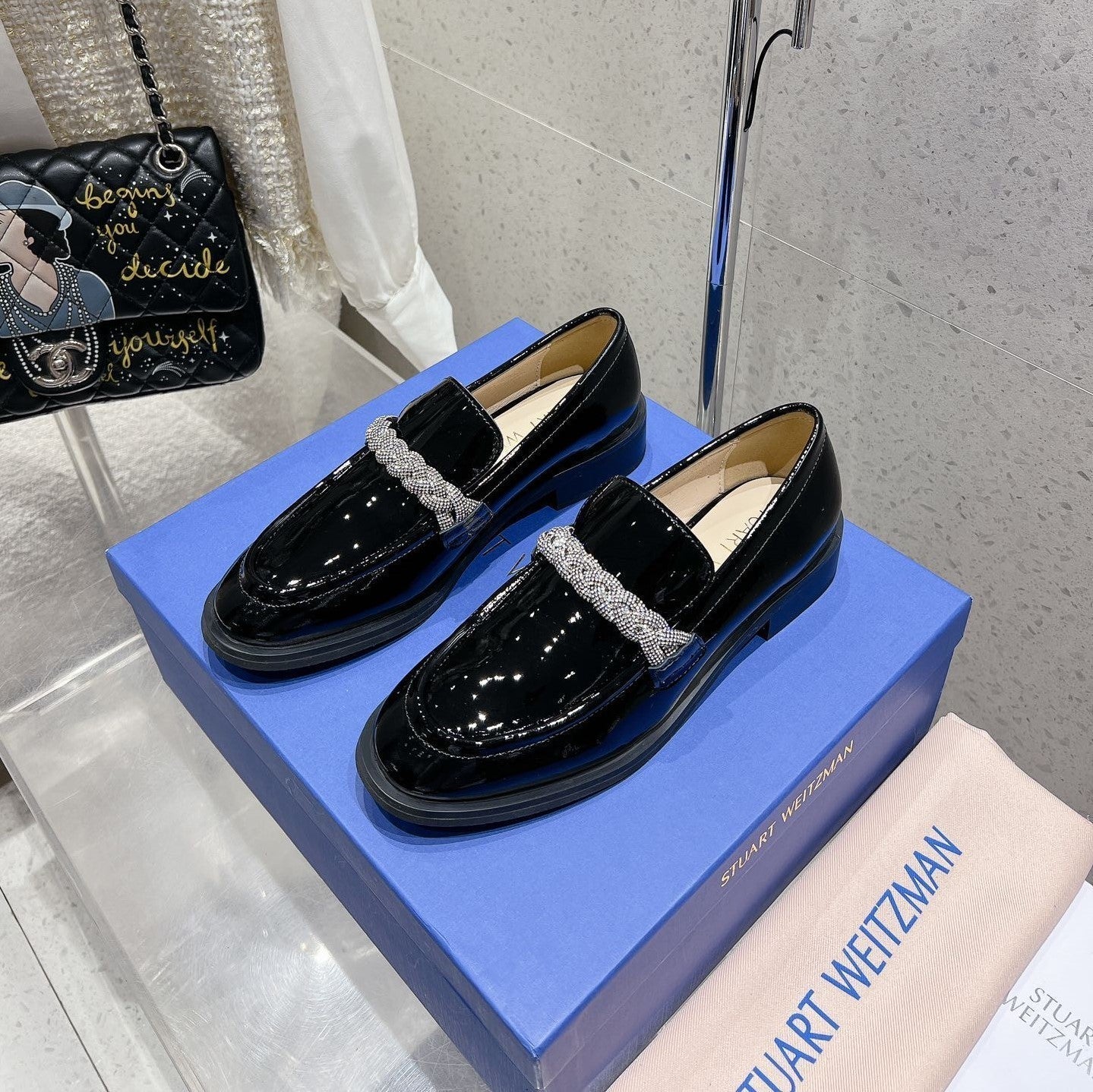 SW Palmer Highshine Loafer With Crystal Black Patent Leather 554370