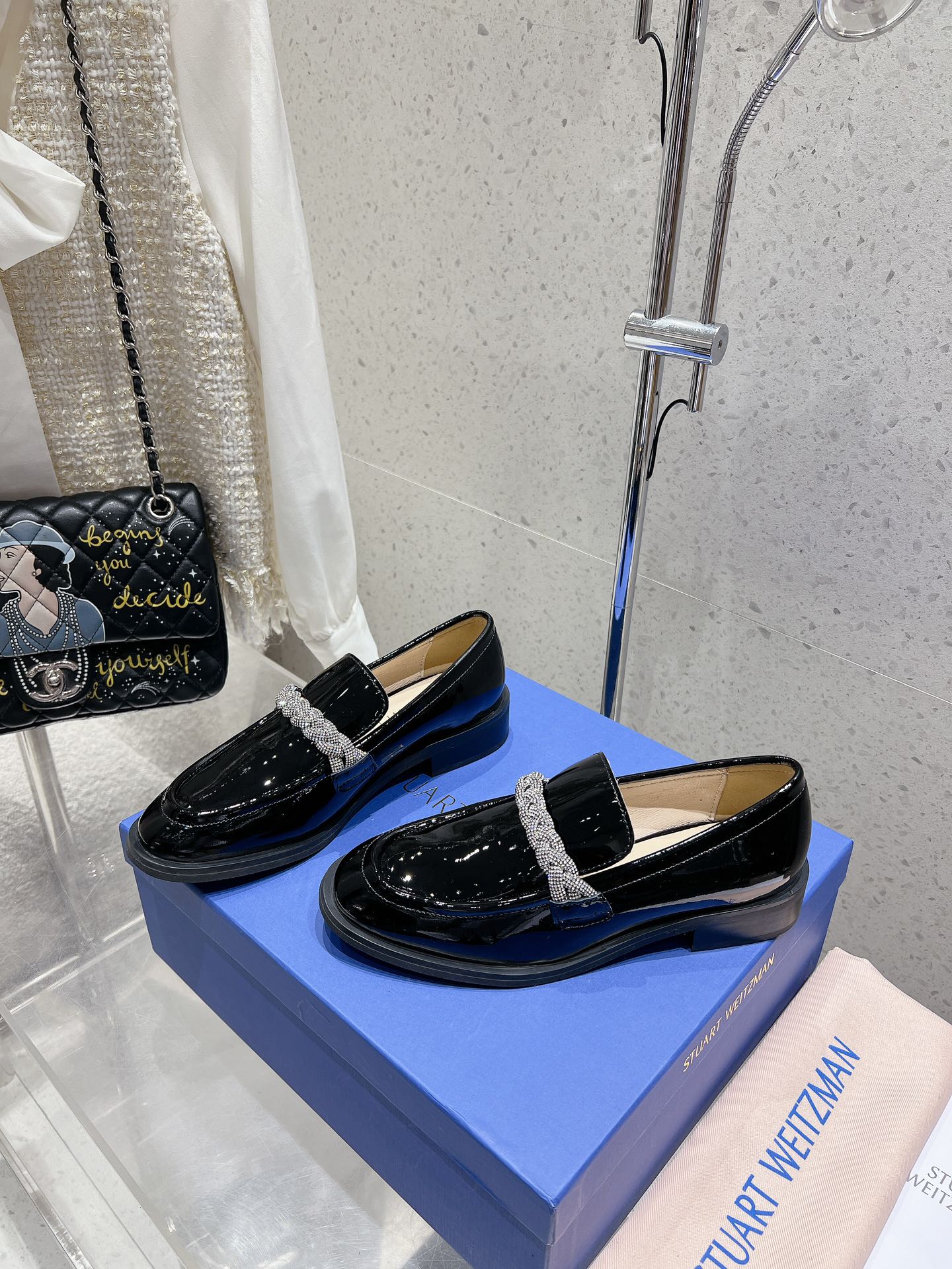 SW Palmer Highshine Loafer With Crystal Black Patent Leather 554370