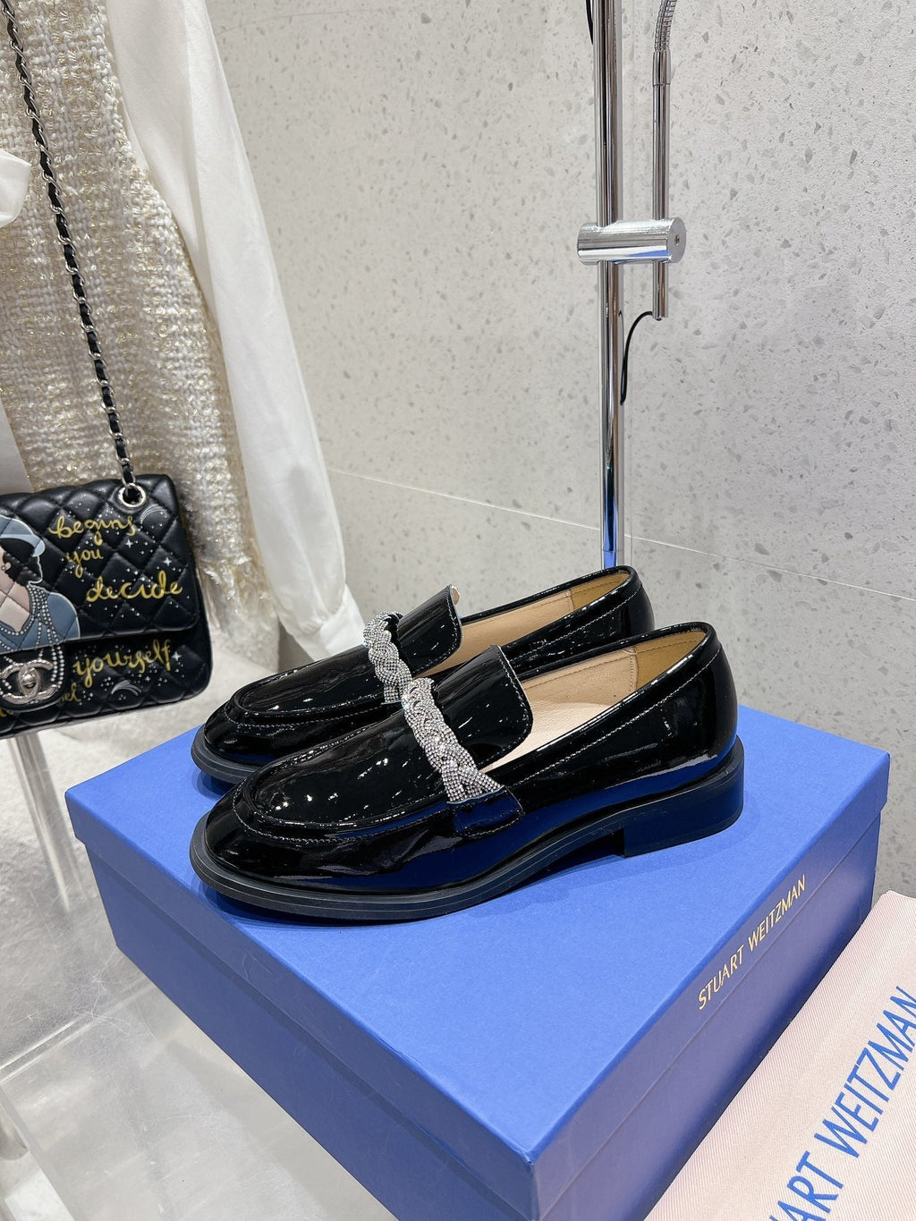 SW Palmer Highshine Loafer With Crystal Black Patent Leather 554370