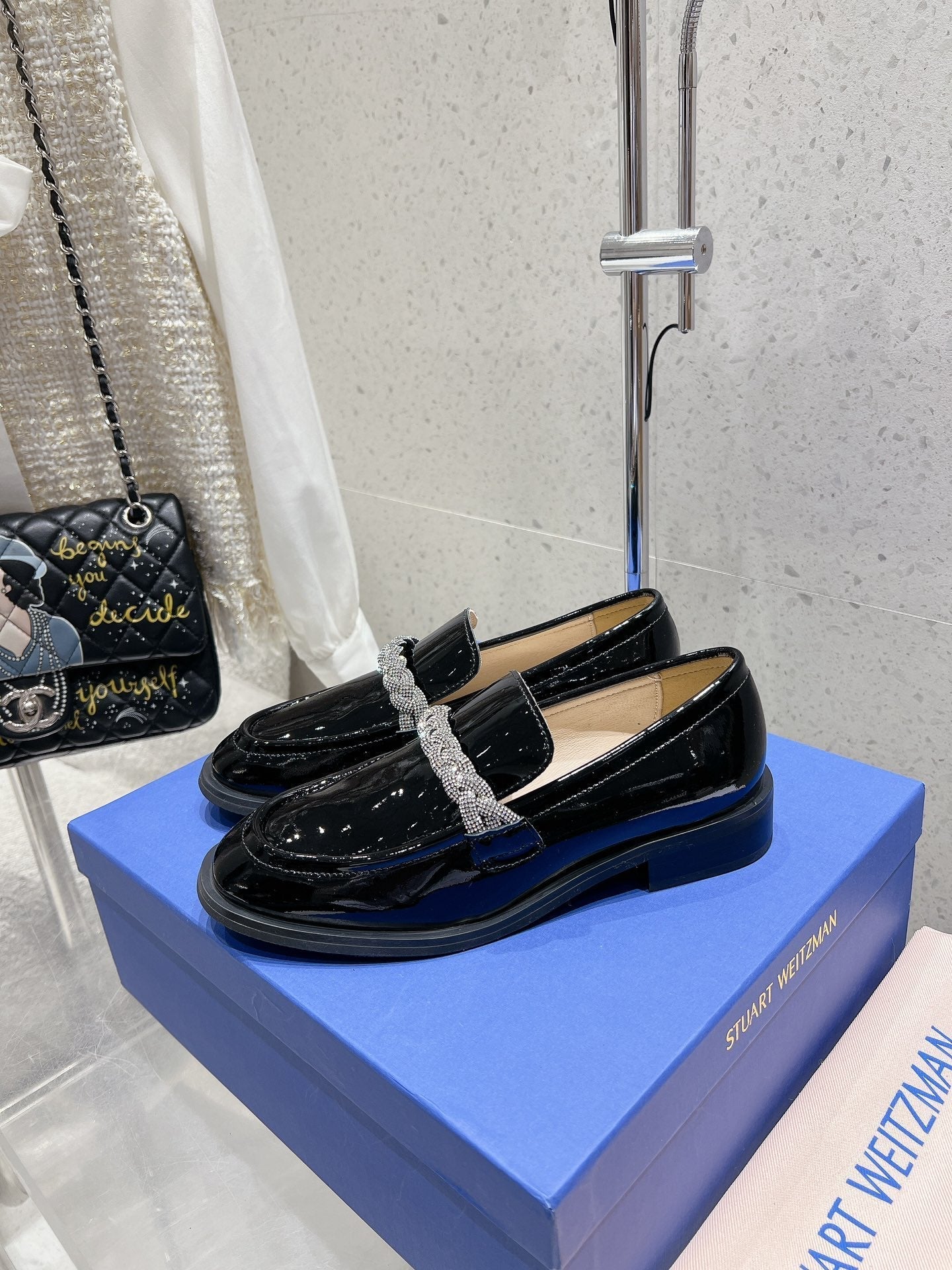 SW Palmer Highshine Loafer With Crystal Black Patent Leather 554370