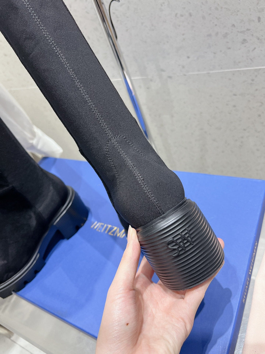 SW Soho Knee-High Boot Black Suede 554357