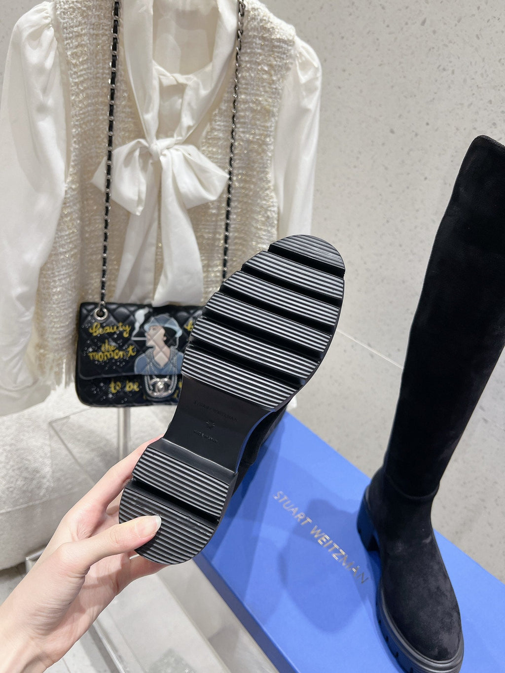 SW Soho Knee-High Boot Black Suede 554357