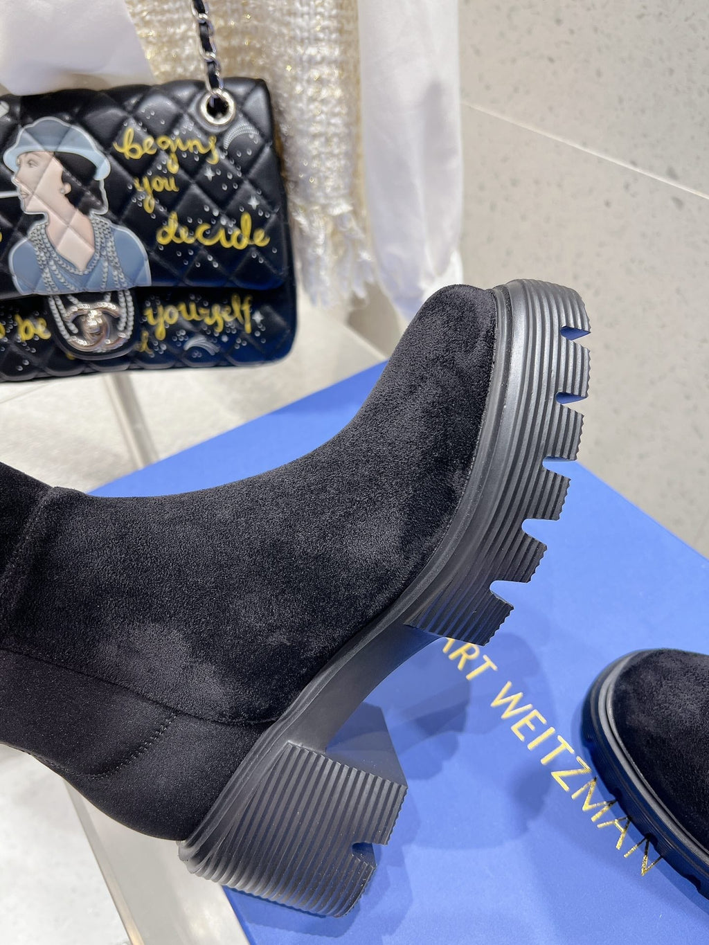 SW Soho Knee-High Boot Black Suede 554357