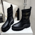 Celine 25 Bulky Biker Boot Black Cowhide 554194