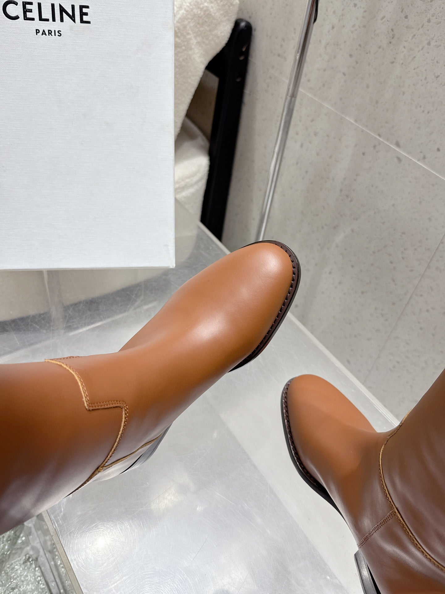 Celine 25 Boot Brown Cowhide 554198