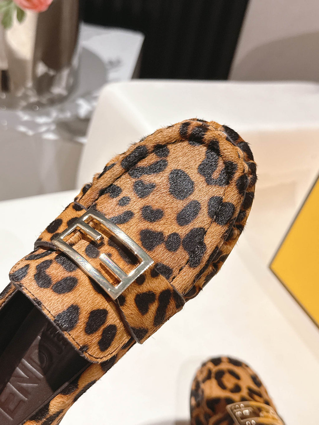 Fendi 2025 Leopard Print Loafer Brown mix Black Calfskin 560513