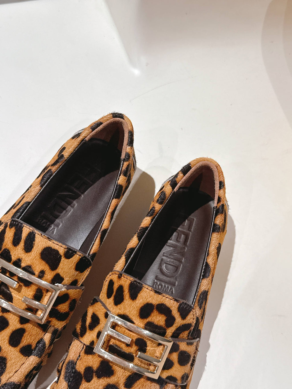 Fendi 2025 Leopard Print Loafer Brown mix Black Calfskin 560513