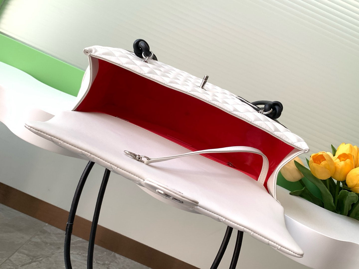 CC 2025 Cambon Bag White Black Lambskin 308109