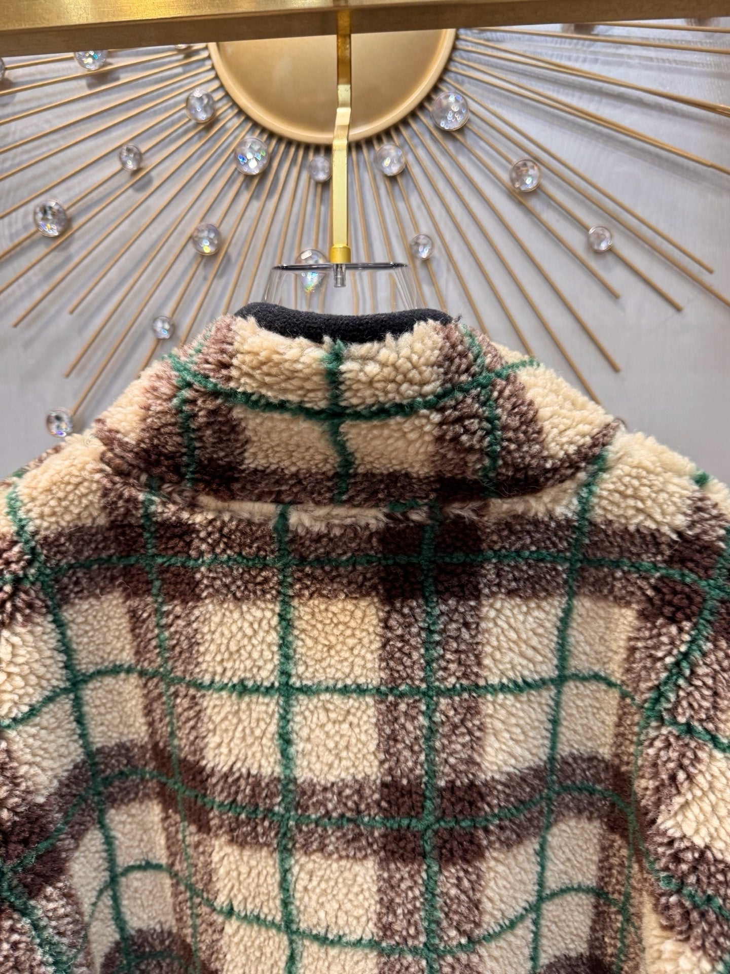 Miumiu 2025 Teddy Fleece Short Jacket Beige Mix Color Wool Polyester