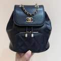 Chanel 2025 Affinity Backpack Black Gold Caviar Leather 343094
