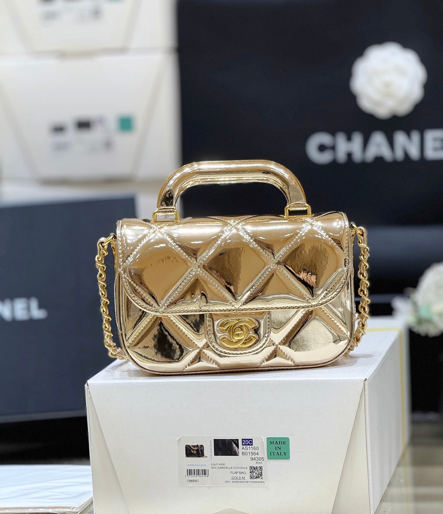 Chanel 2025 Bag Gold Shine Calfskin 345976