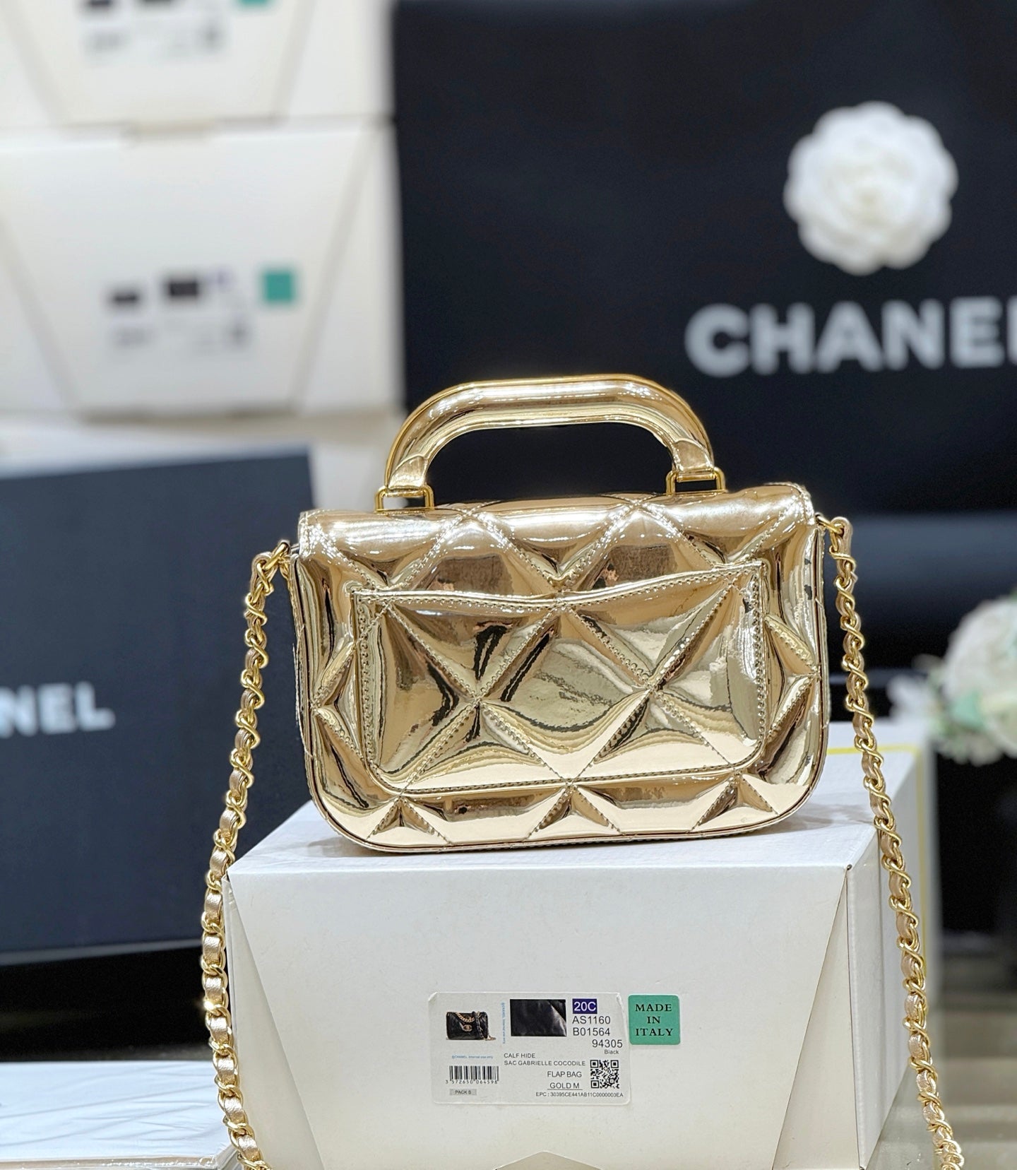 Chanel 2025 Bag Gold Shine Calfskin 345976