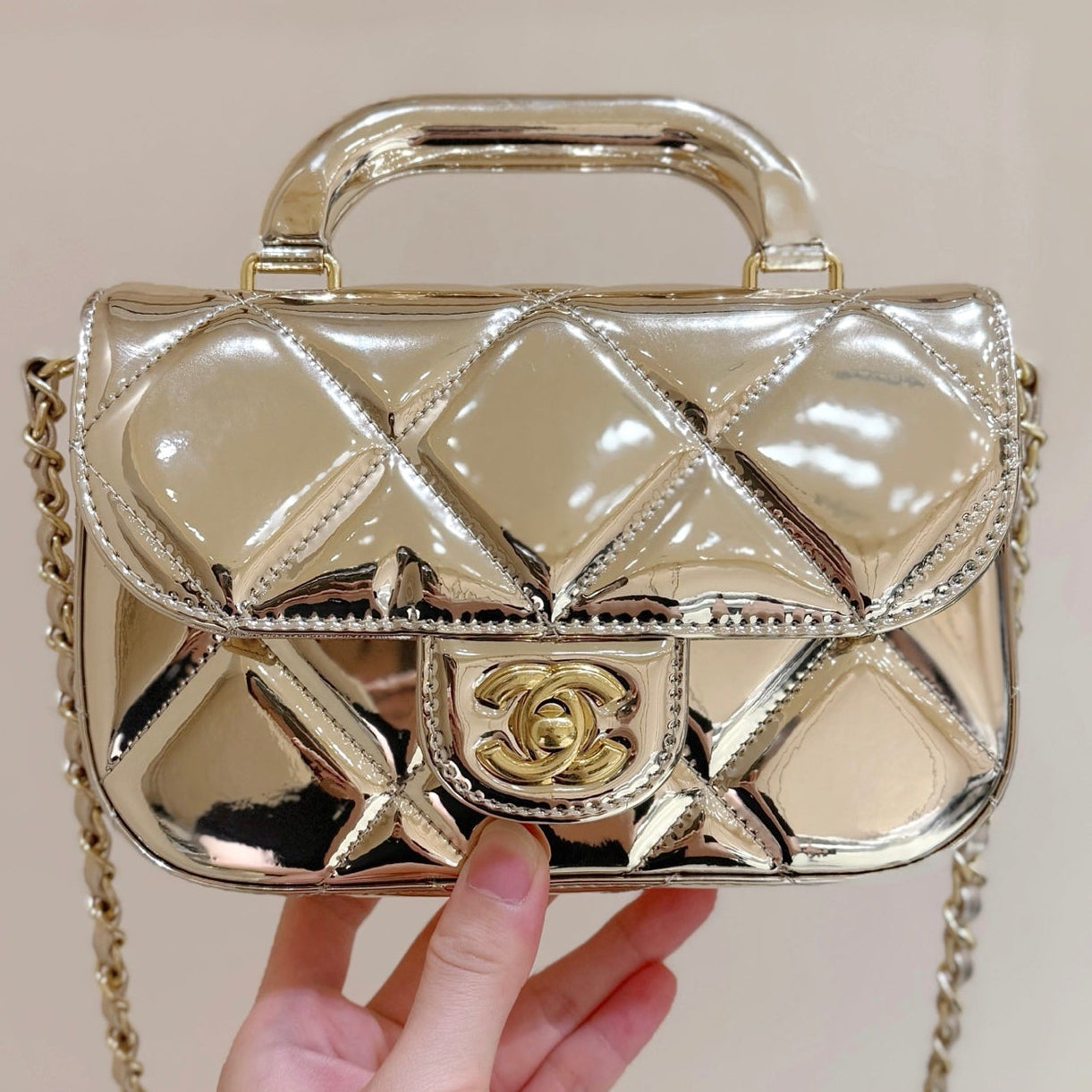 Chanel 2025 Bag Gold Shine Calfskin 345976