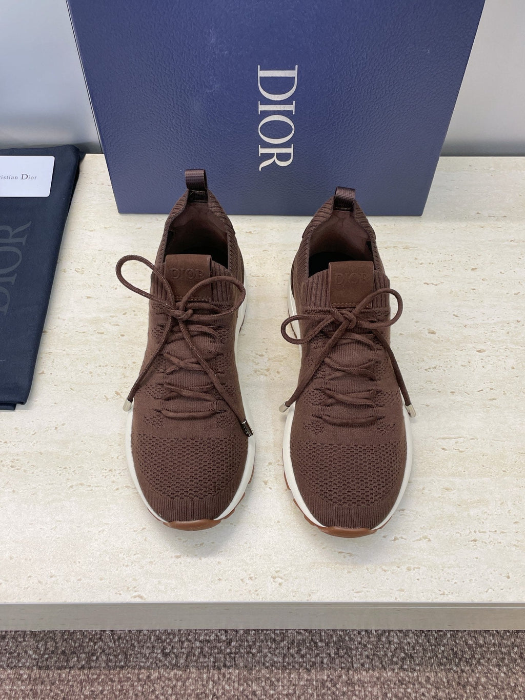 CD B80 Lounge Sneaker Brown Cannage Cashmere Wool 551440