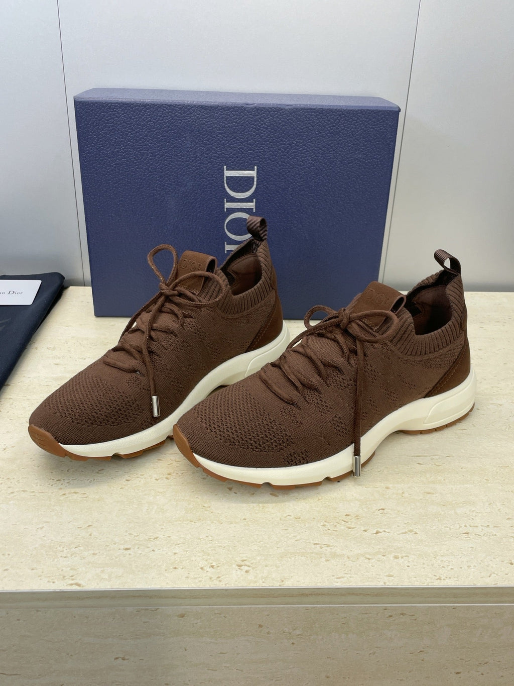 CD B80 Lounge Sneaker Brown Cannage Cashmere Wool 551440