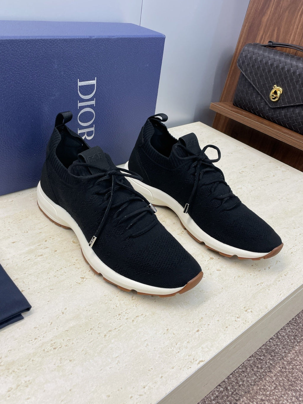 CD B80 Lounge Sneaker Black Cannage Cashmere Wool 551442