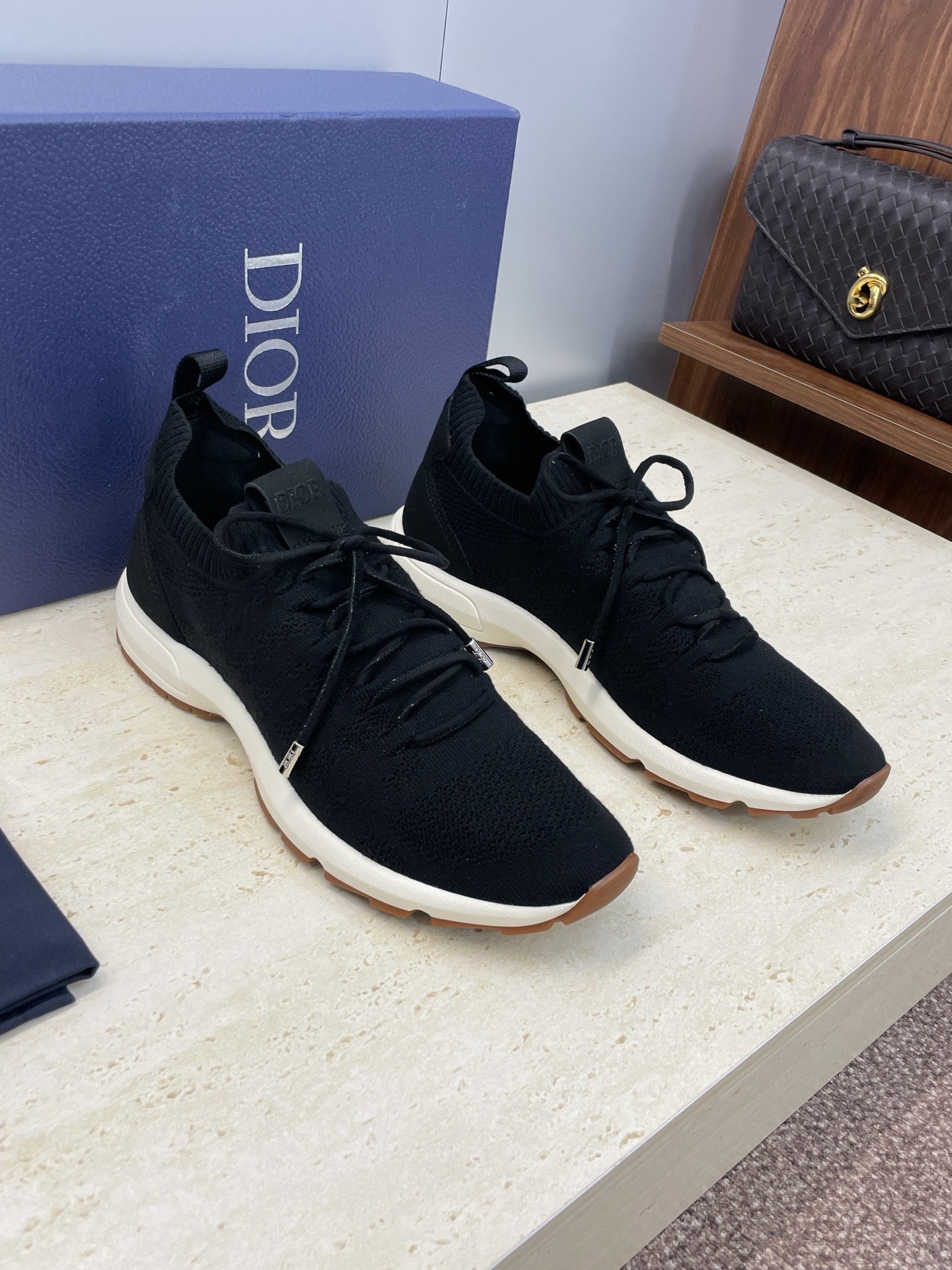 CD B80 Lounge Sneaker Black Cannage Cashmere Wool 551442