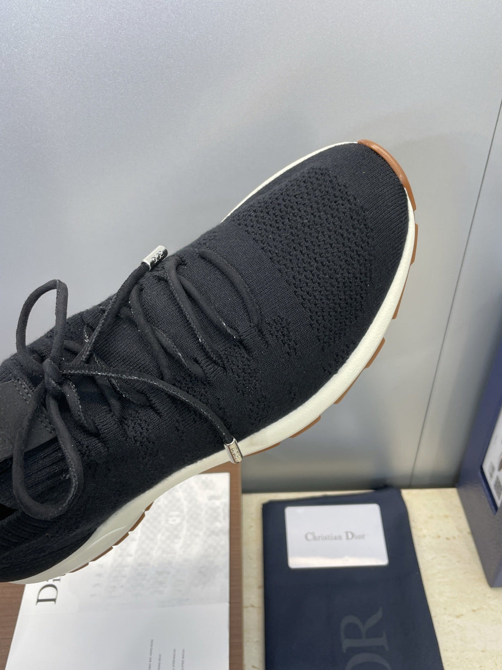 CD B80 Lounge Sneaker Black Cannage Cashmere Wool 551442