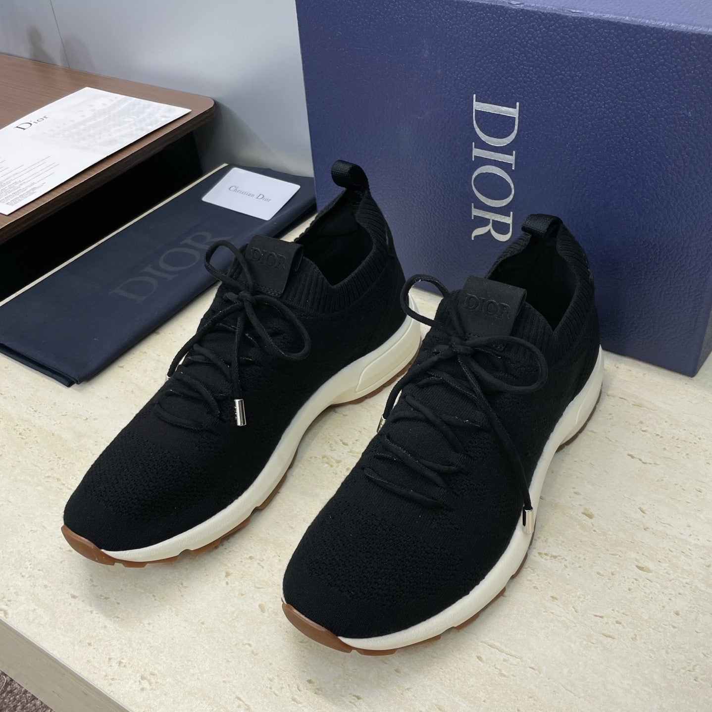 CD B80 Lounge Sneaker Black Cannage Cashmere Wool 551442