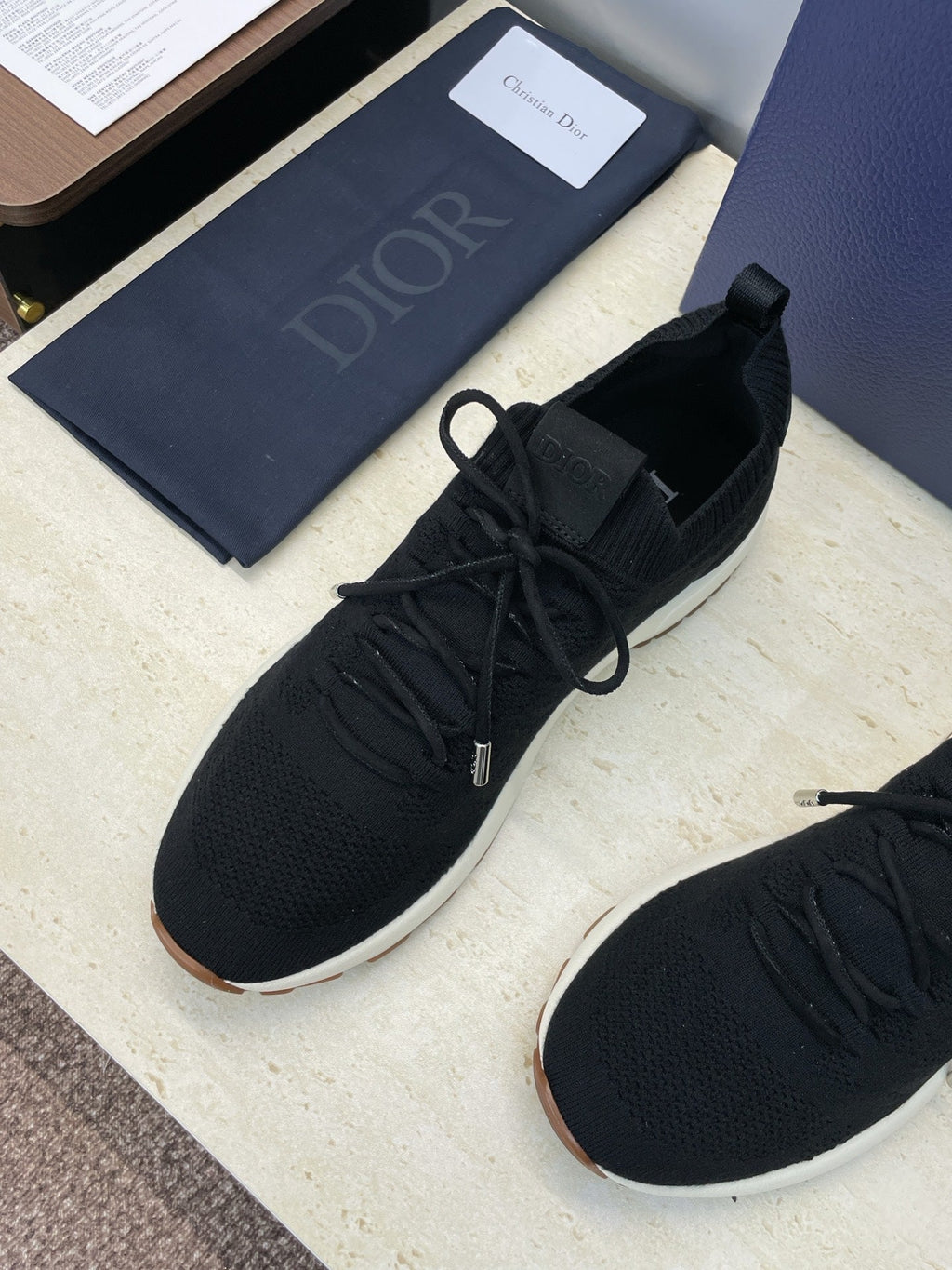 CD B80 Lounge Sneaker Black Cannage Cashmere Wool 551442