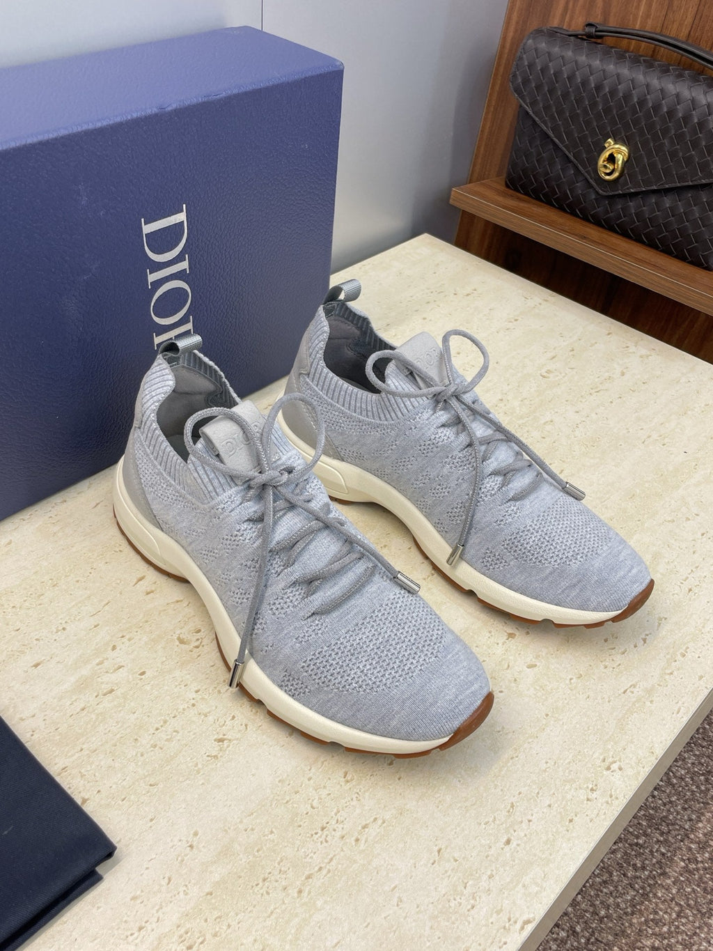 CD B80 Lounge Sneaker Gray Cannage Cashmere Wool 551443