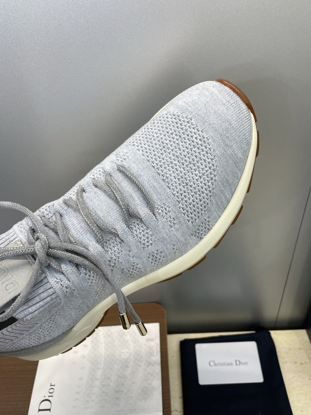 CD B80 Lounge Sneaker Gray Cannage Cashmere Wool 551443