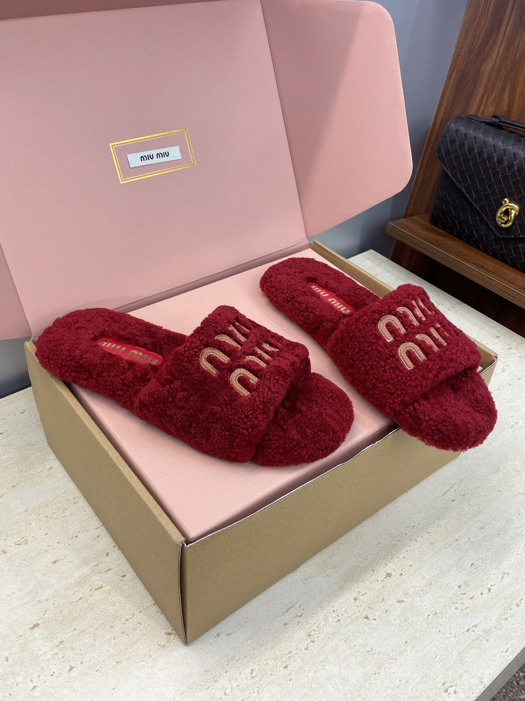 Miumiu 25 Slipper Red Wool 551695