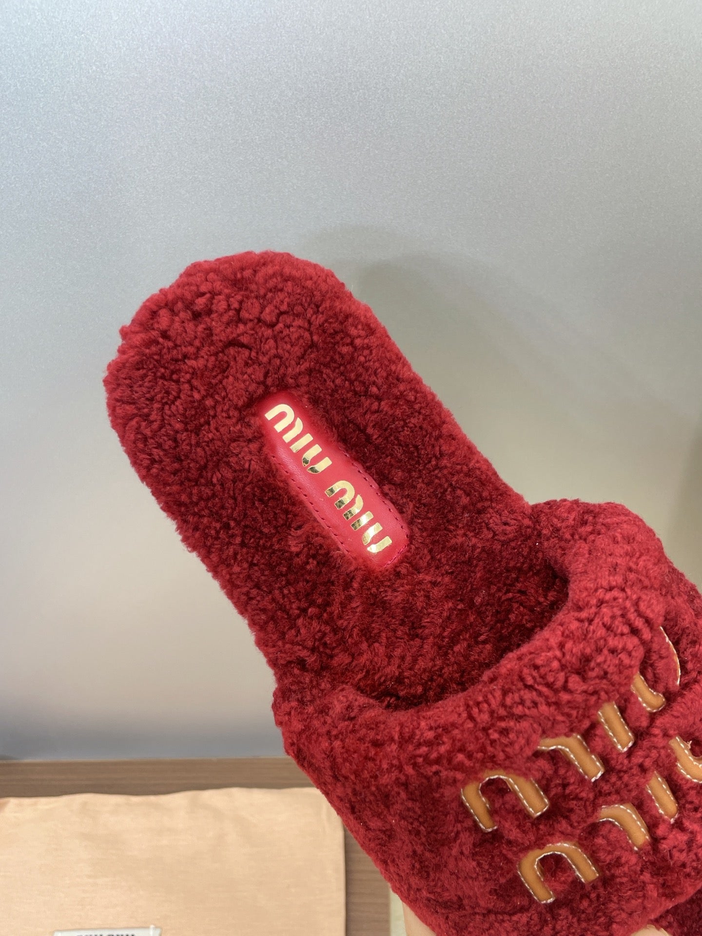 Miumiu 25 Slipper Red Wool 551695