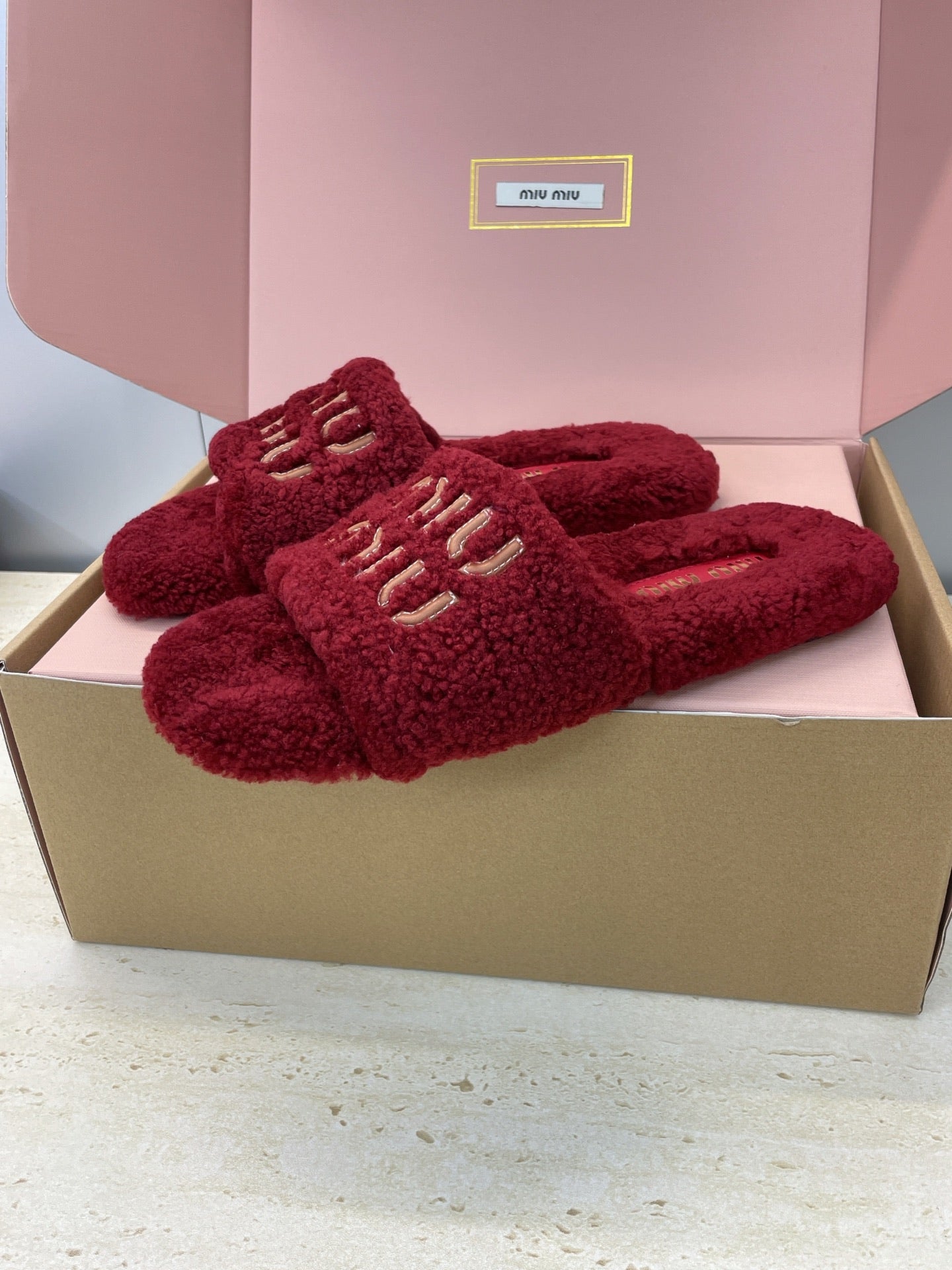 Miumiu 25 Slipper Red Wool 551695